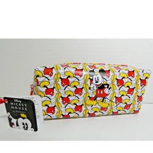 RARE Walking Mickey Mouse Cosmetic Bag Disney Pencil Travel Makeup Case L.E. NWT